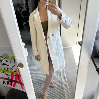 Long cream denim coat by ATA