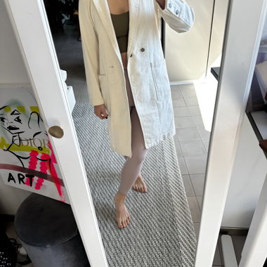 Long cream denim coat by ATA