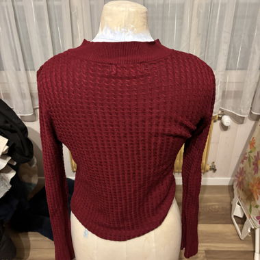 Pull en maille Bershka bordeaux, taille S