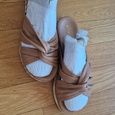 Marco Tozzi Brown Leather Sandals Size 38