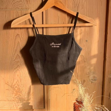 Bershka ribbed black crop top S