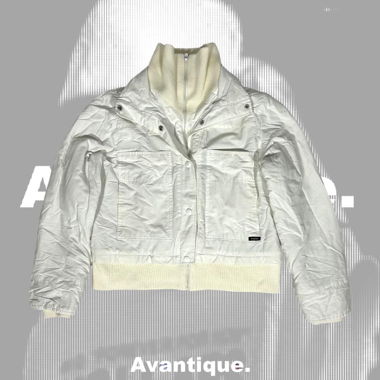 Vintage White y2k Bomber Jacket