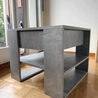 Tavolino grigio cemento / tavolino da divano