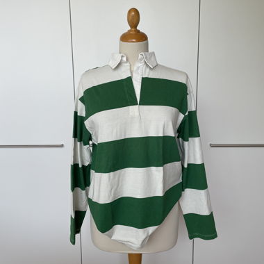 Gestreiftes Langarm-Poloshirt
