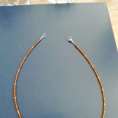 Glass beads brown tone choker