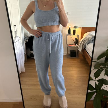 Loungewear set in Teddy, hellblau, L