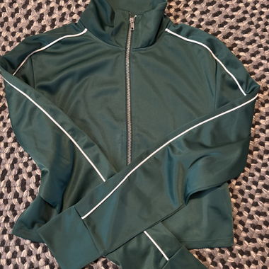 Veste de survêtement verte avec fermeture éclair