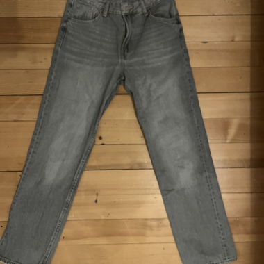 jeans gris taille haute 