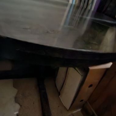 Table noire ovale