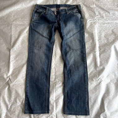 Low rise Double-Buttoned Stud Detail Denim Jeans