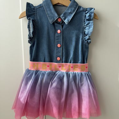 Robe Billieblush en jean et tulle 2 ans