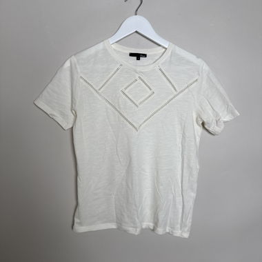 T-shirt blanc à découpes XS