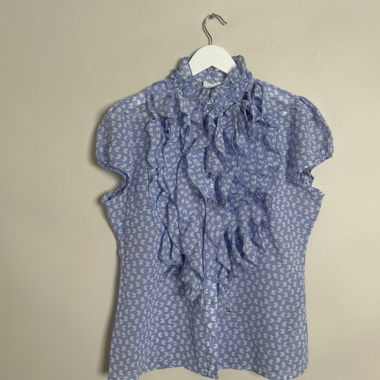 Blusa Blu con Balze