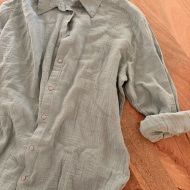 Camicia in lino verde chiaro Gr. 38