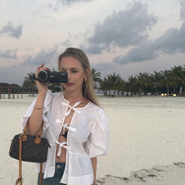 GANNI White tie-front blouse