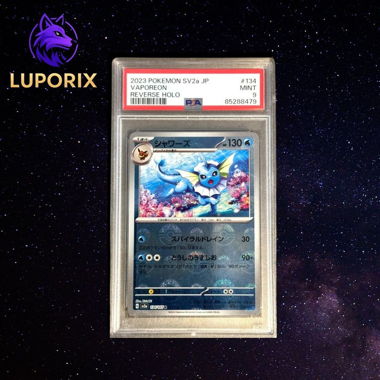 Pokémon PSA 9 Vaporeon 134/165 Master Ball Reverse