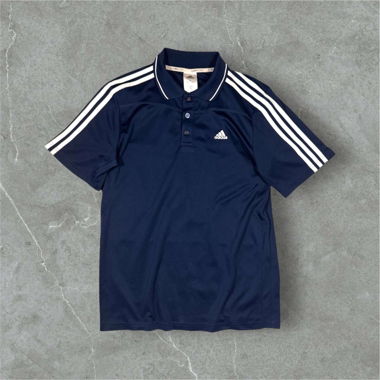 vintage adidas polo shirt in navy