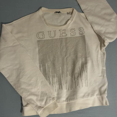 Guess white rhinestone sweatshirt