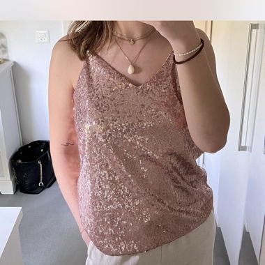 Pink glitter top