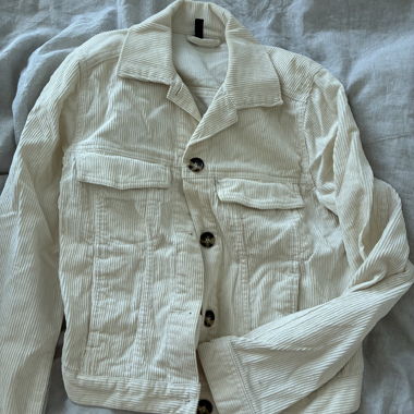 Giacca beige in velluto a coste