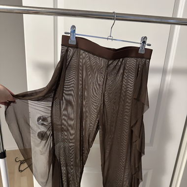 Braune transparente Rüschenhose