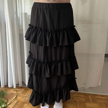 Black Ruffle Skirt