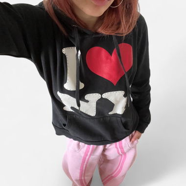black i love ny hoodie