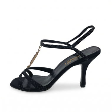 Versace Riemchen Sandale mit Absatz EU 36 Schwarz