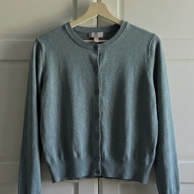 H&M light teal button-up cardigan L