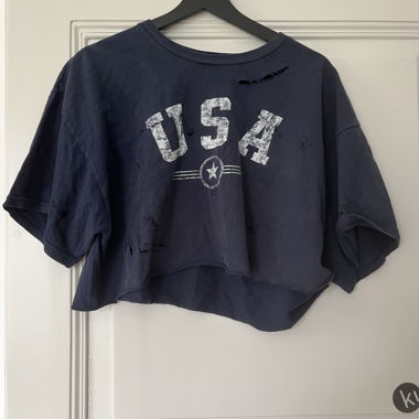 T-shirt vintage oversize corta « USA »