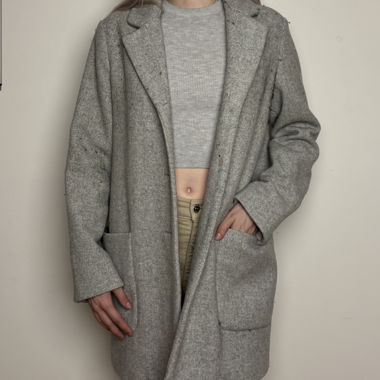 Wool Blend Tailored Spring Coat 