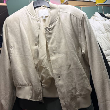 H&M Linen Blend Bomber Jacket