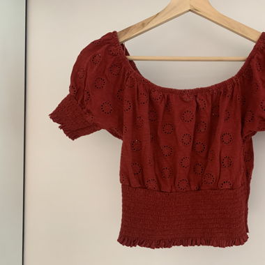 Top rosso ovs con manica corta