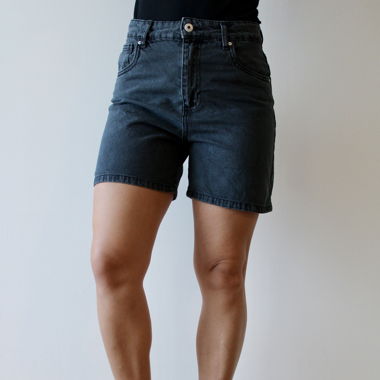 Short en jean, gris foncé