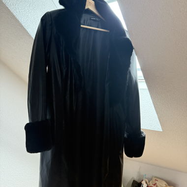Black Coat with Faux Fur