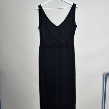 Black lace midi dress