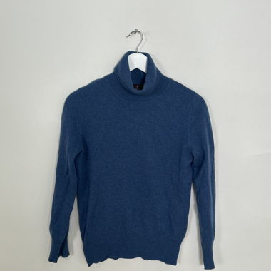 Col roulé en cachemire bleu