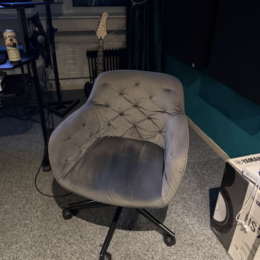 Fauteuil gris velours