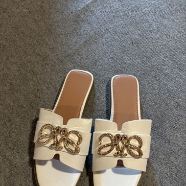 Sandalen mit Glitzerdetail weiss