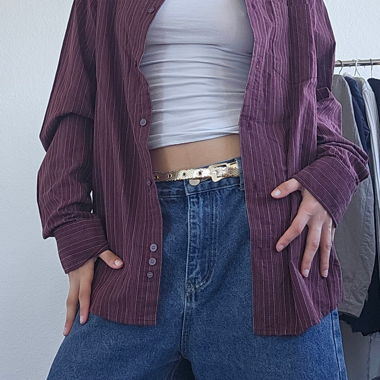 Camicia a righe bordeaux