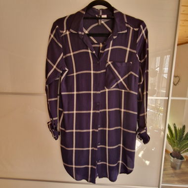 Chemise longue à carreaux 