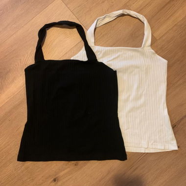 2x Neckholder Tops - Black & White