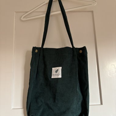 Dark green corduroy shoulder bag