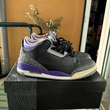 Jordan 3 Rétro noir Court violet 