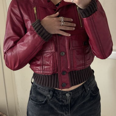 Giacca corta Gucci rossa bordeaux