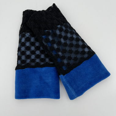 Manchons en dentelle bleu-noir