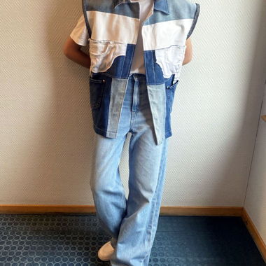 Unisex Blue Denim Gilet (upcycle)