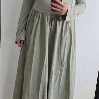Modest Maxikleid 100%Baumwolle one size khaki