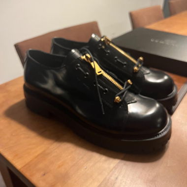 Versace cuir shoes noires