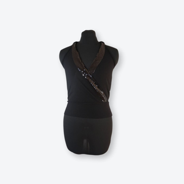 Neckholder Top mit Pailletten in Gr. XS